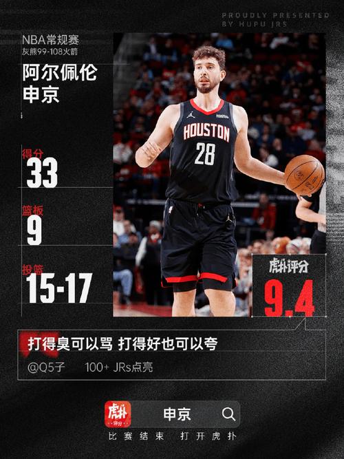 火龙喷火！申京在近4场比赛中3场砍下30+赛季场均得分20.7